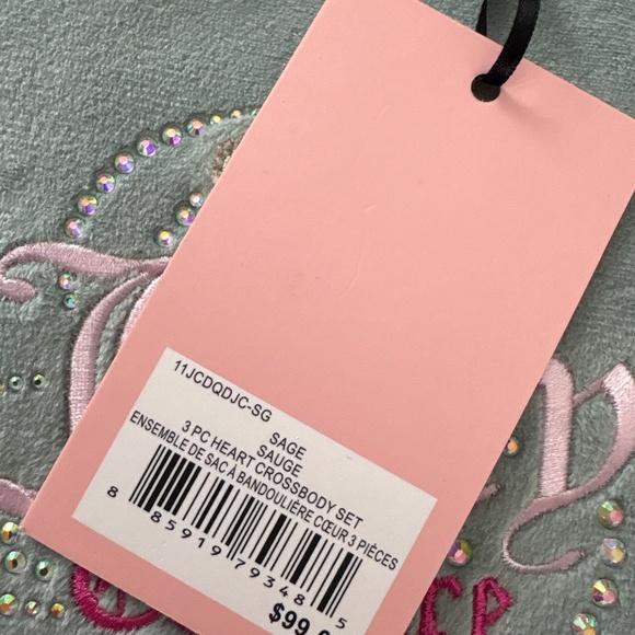 Juicy Couture 3-Piece Sage Green Heart Crossbody Purse Set NWT - Picture 5 of 5